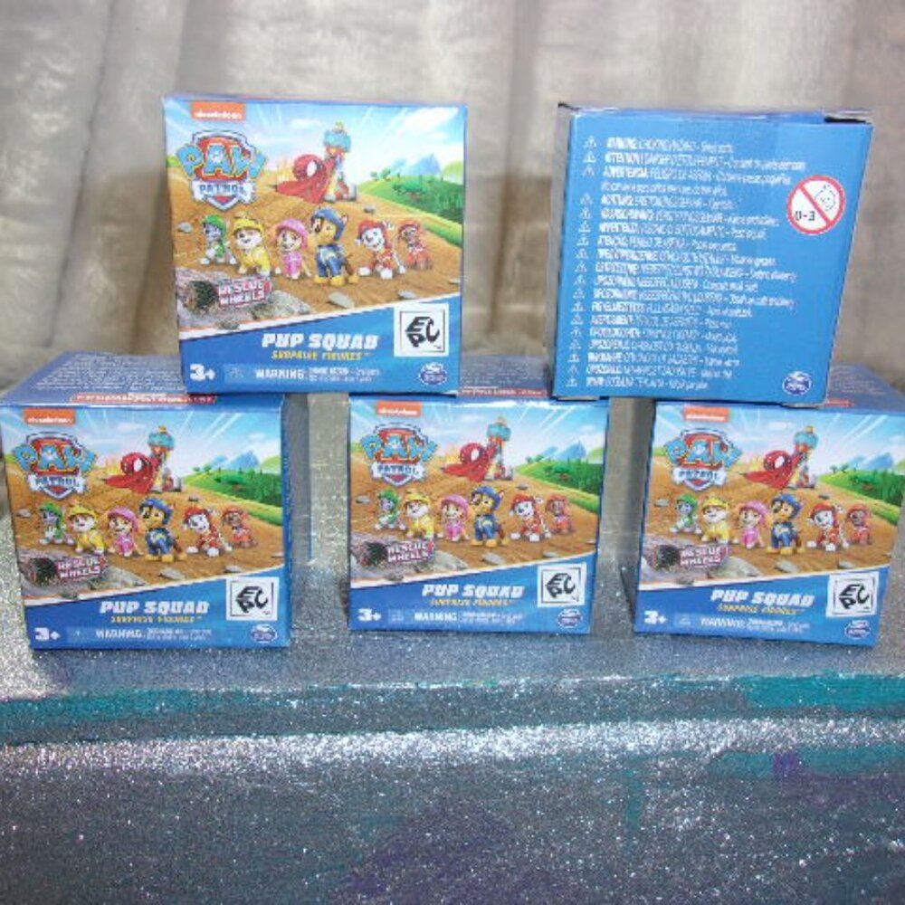 T-161 (NIP) SET OF 5 PAW PATROL RESCUE WHEELS PUP SQUAD SURPISE MINI FIGURINES